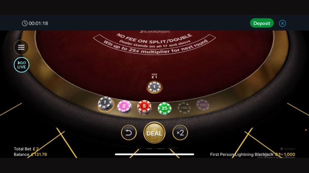 First Person Lightning Blackjack - Game 1 - Cita666