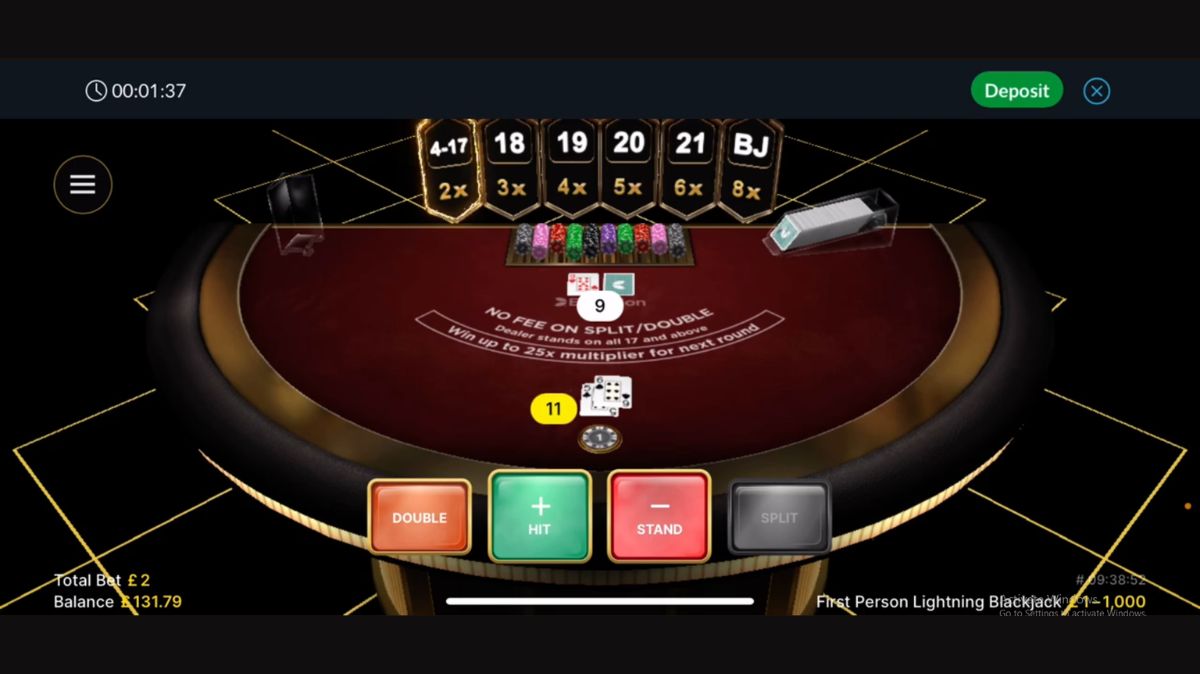 First Person Lightning Blackjack - Game 2 - Cita666