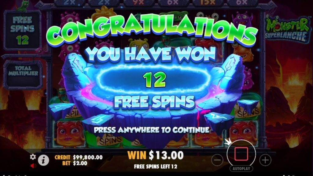 Monster Superlanche Slot - Free Spins - Cita666