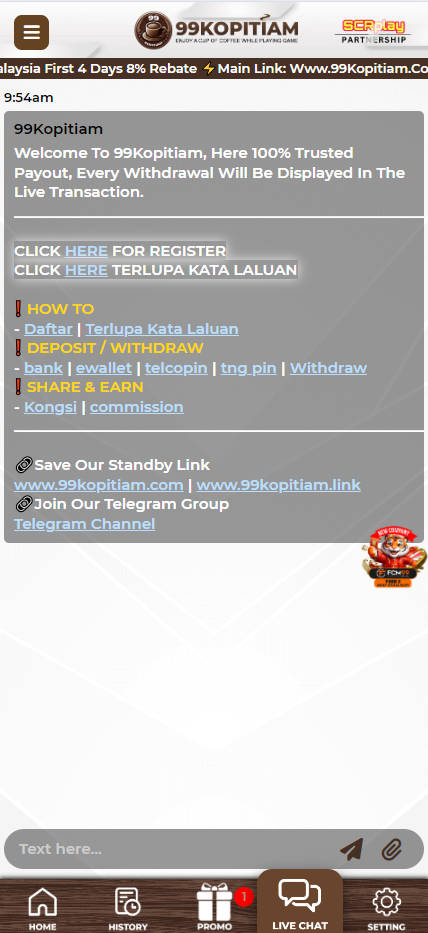 99Kopitiam - Live Chat - Cita666