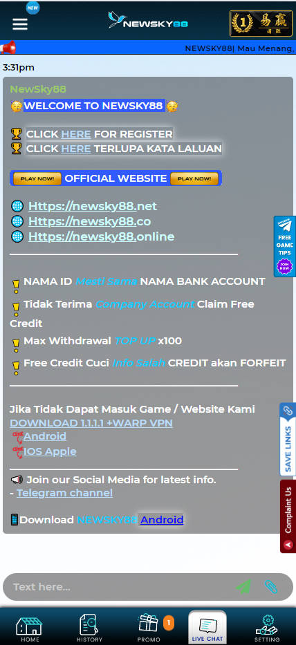NewSky88 - Live Chat - Cita666