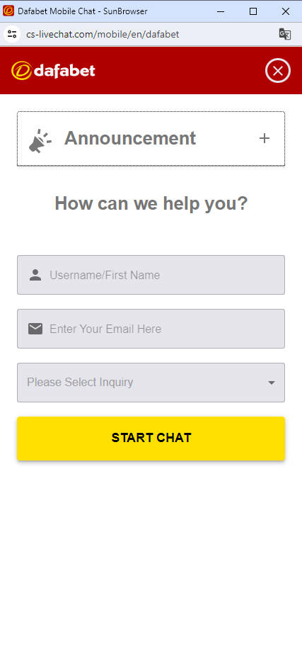 Dafabet - Live Chat - Cita666