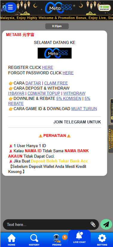 Meta888 - Livechat - cita666