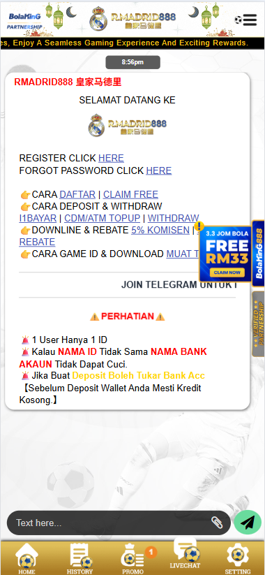 Realmadrid888 - Livechat - cita666